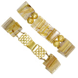 Zara Chunk Rutilated Quartz & 18k Gold Bracelet