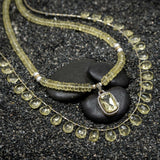 Catherine Lemon Quartz & 14k Gold Diamond Double Strand Necklace